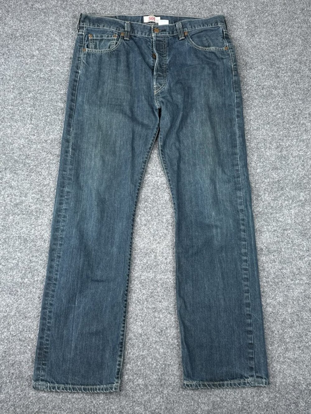 Levi's 501 Jeans 36x32 Medium Dark Wash Blue Straight Leg Button Fly Mexico Y2K